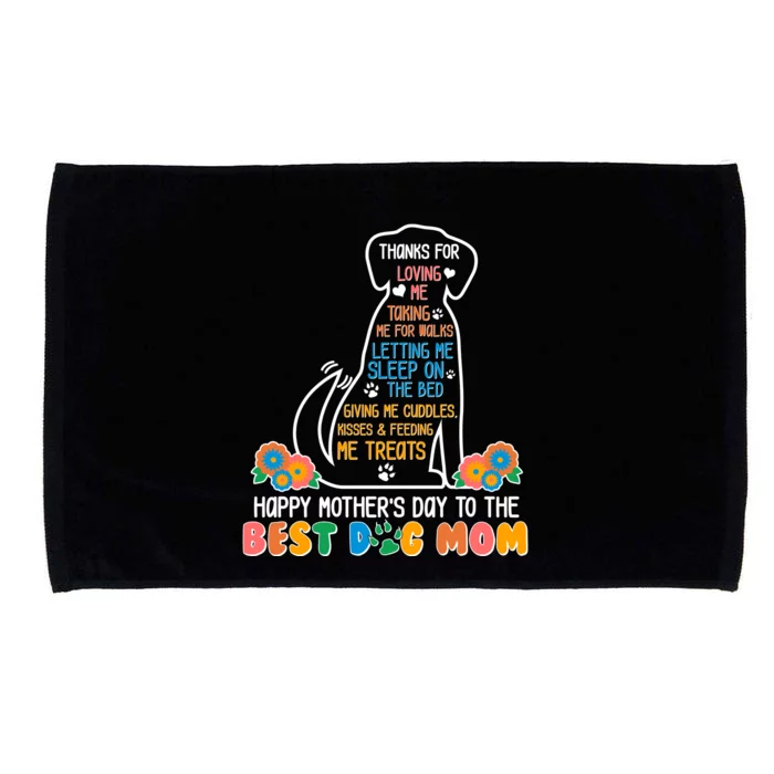 Cute Happy Mother's Day Best Dog Mom Microfiber Hand Towel