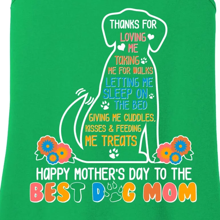 Cute Happy Mother's Day Best Dog Mom Ladies Essential Tank