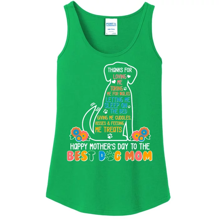 Cute Happy Mother's Day Best Dog Mom Ladies Essential Tank