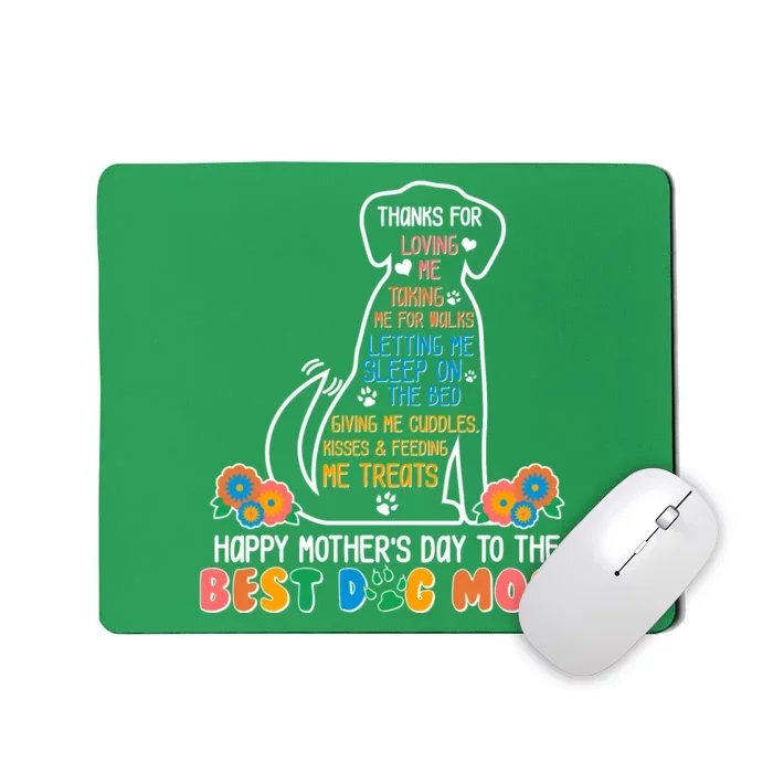 Cute Happy Mother's Day Best Dog Mom Mousepad