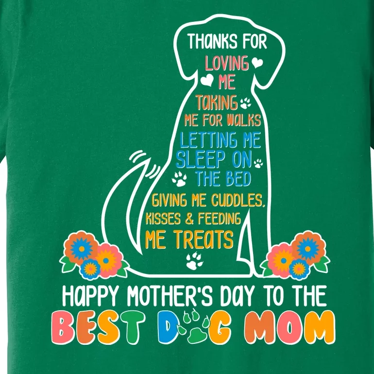 Cute Happy Mother's Day Best Dog Mom Premium T-Shirt