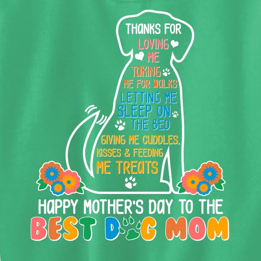 Cute Happy Mother's Day Best Dog Mom Kids Sweatshirt