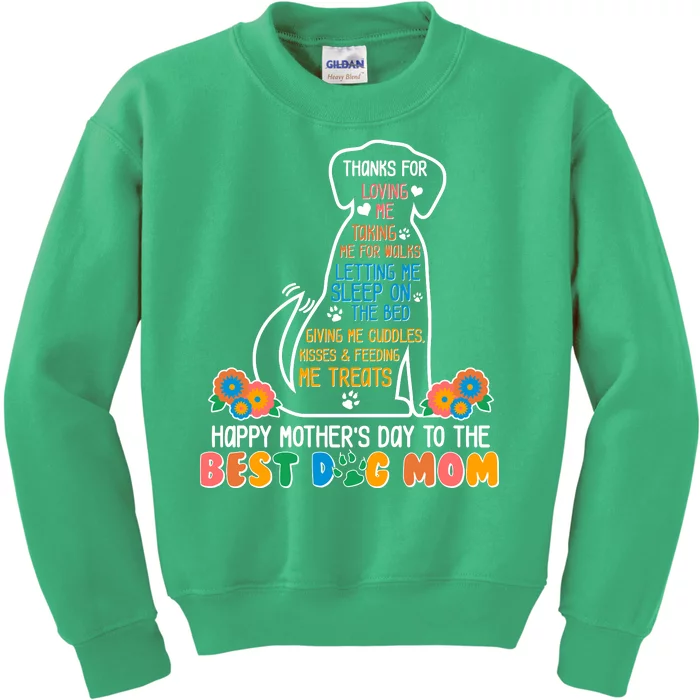 Cute Happy Mother's Day Best Dog Mom Kids Sweatshirt