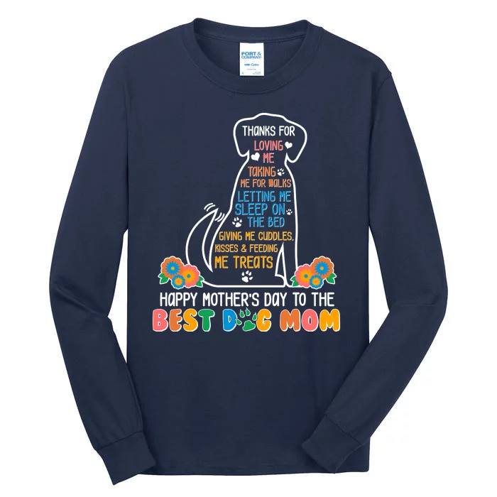 Cute Happy Mother's Day Best Dog Mom Tall Long Sleeve T-Shirt