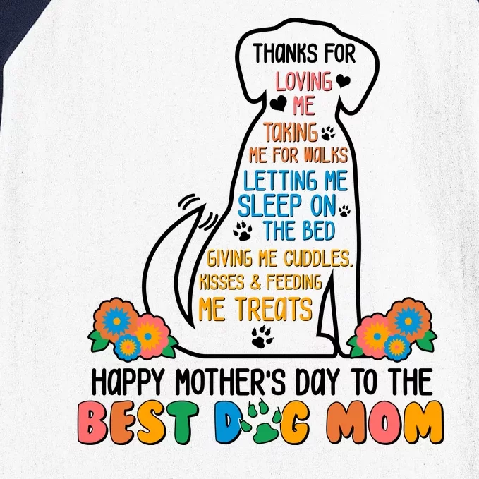 Cute Happy Mother's Day Best Dog Mom Baseball Sleeve Shirt