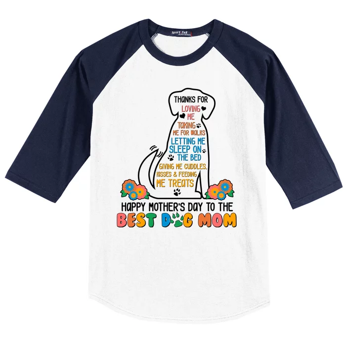 Cute Happy Mother's Day Best Dog Mom Baseball Sleeve Shirt