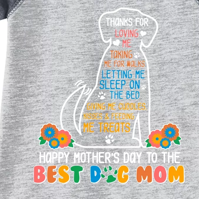 Cute Happy Mother's Day Best Dog Mom Infant Baby Jersey Bodysuit