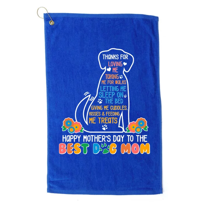 Cute Happy Mother's Day Best Dog Mom Platinum Collection Golf Towel