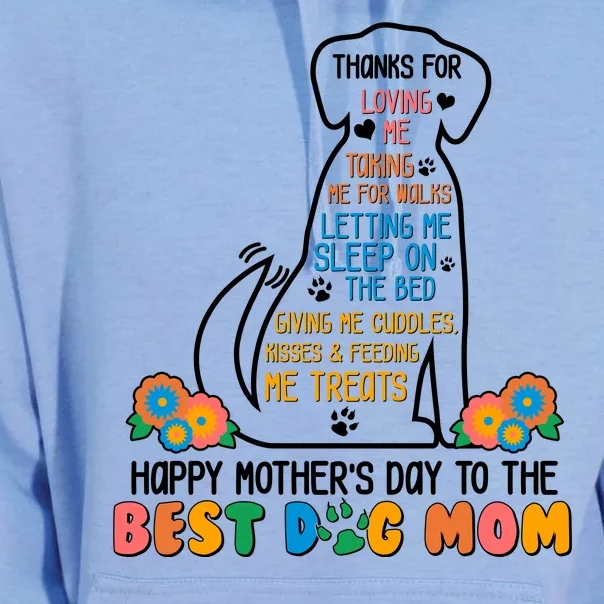 Cute Happy Mother's Day Best Dog Mom Unisex Surf Hoodie