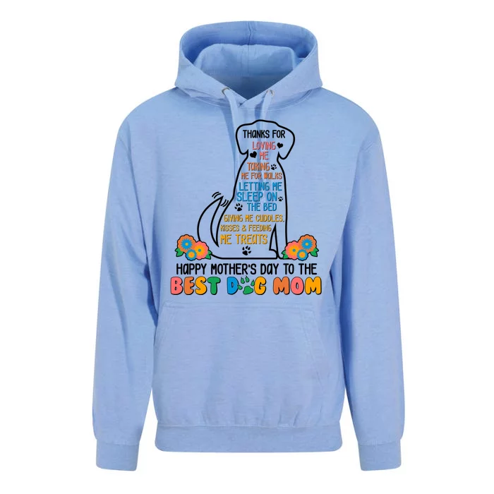 Cute Happy Mother's Day Best Dog Mom Unisex Surf Hoodie