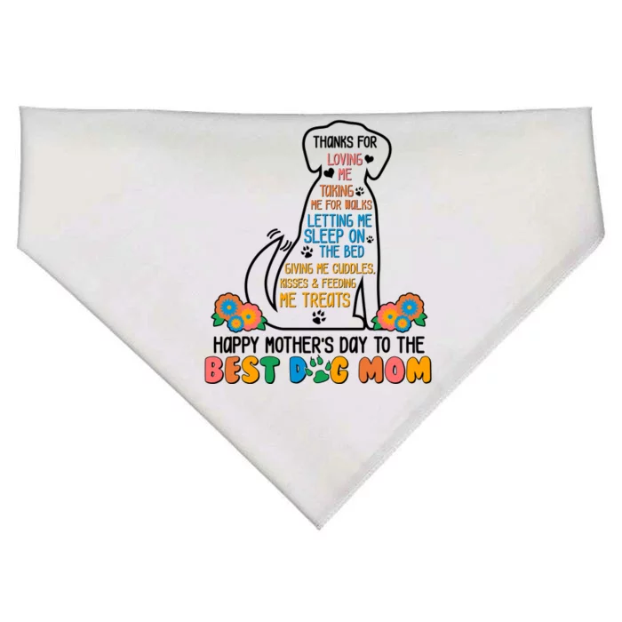 Cute Happy Mother's Day Best Dog Mom USA-Made Doggie Bandana