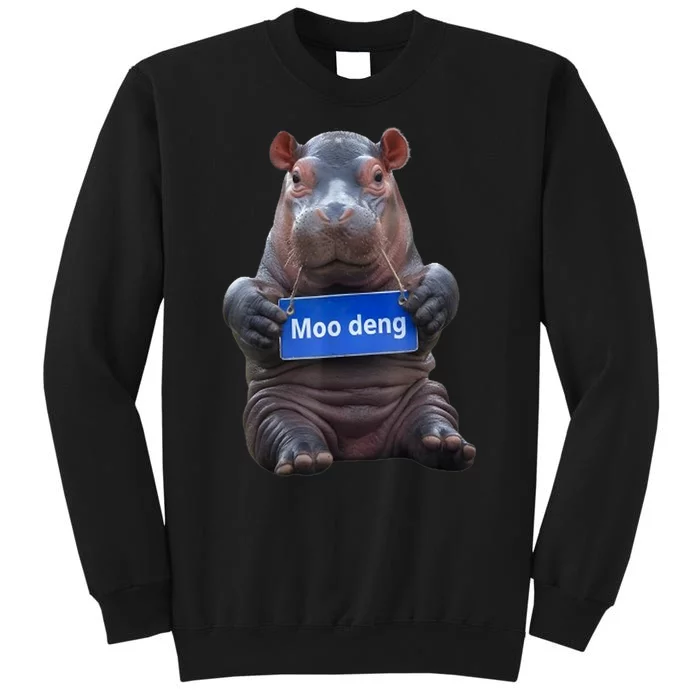 Cute Hippo Moo Deng Baby Pygmy Funny Gift Sweatshirt