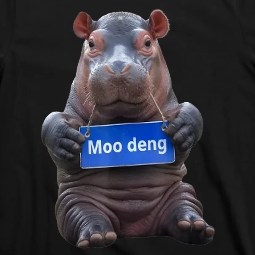 Cute Hippo Moo Deng Baby Pygmy Funny Gift T-Shirt