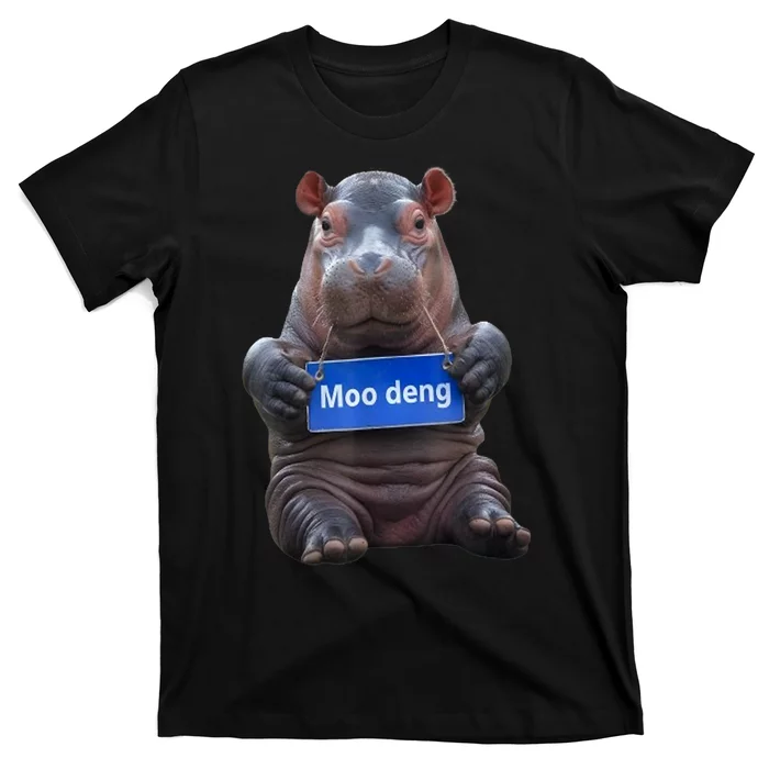 Cute Hippo Moo Deng Baby Pygmy Funny Gift T-Shirt