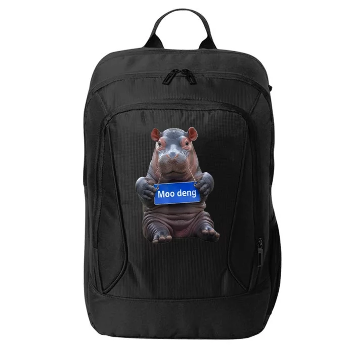 Cute Hippo Moo Deng Baby Pygmy Funny Gift City Backpack