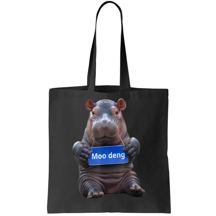 Cute Hippo Moo Deng Baby Pygmy Funny Gift Tote Bag