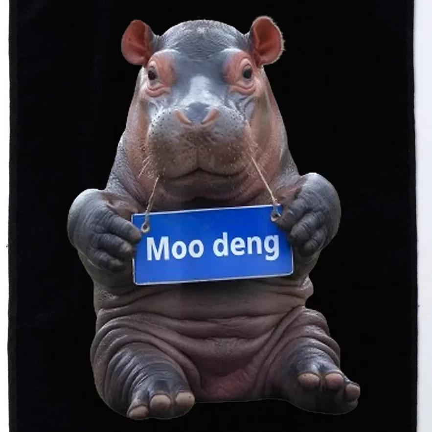 Cute Hippo Moo Deng Baby Pygmy Funny Gift Platinum Collection Golf Towel