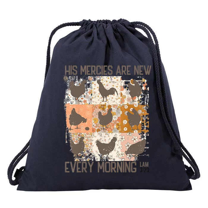 Chicken His Mercies Are New Every Morning Lam 3 23 Drawstring Bag