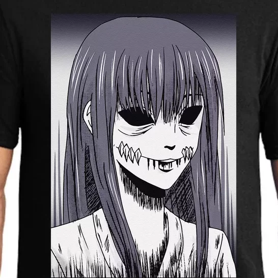 Creepy Horror Manga Anime Woman Eyes Halloween Art Gift Pajama Set