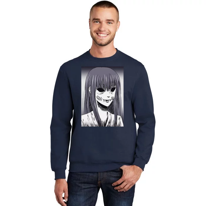 Creepy Horror Manga Anime Woman Eyes Halloween Art Gift Sweatshirt