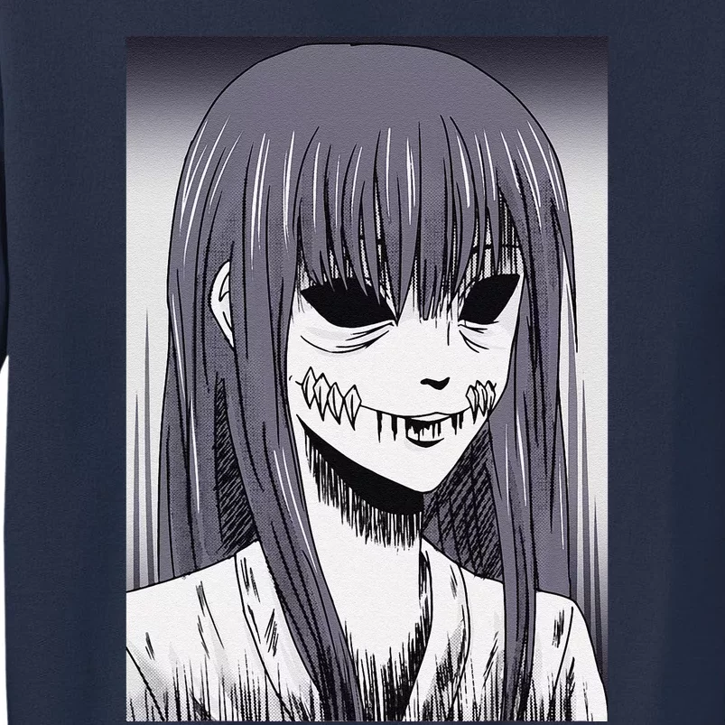 Creepy Horror Manga Anime Woman Eyes Halloween Art Gift Sweatshirt