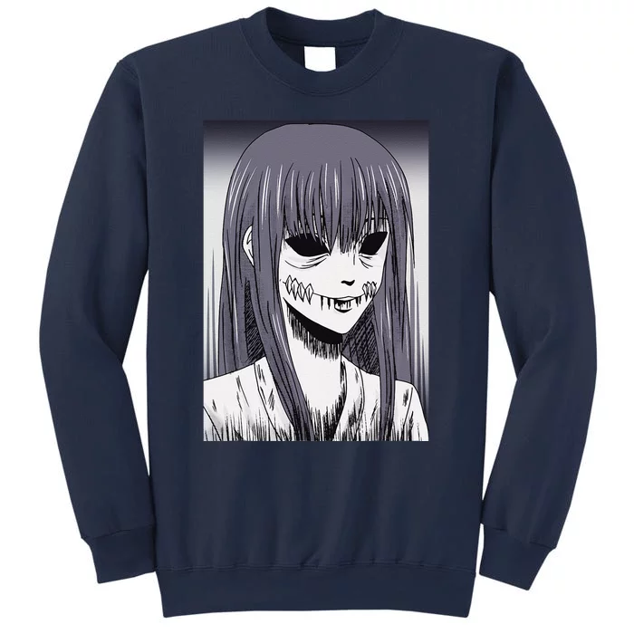 Creepy Horror Manga Anime Woman Eyes Halloween Art Gift Sweatshirt