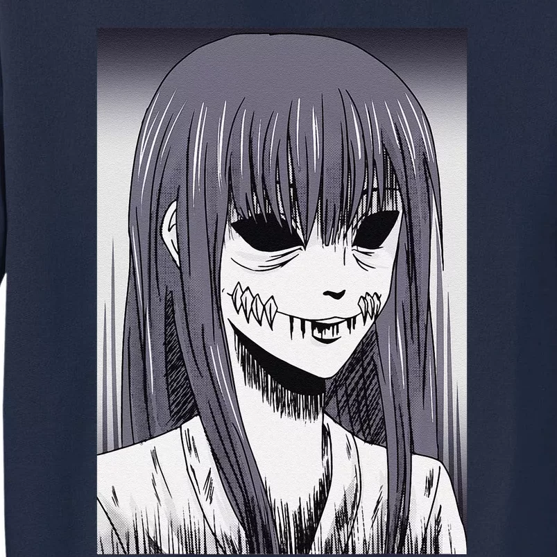 Creepy Horror Manga Anime Woman Eyes Halloween Art Gift Tall Sweatshirt