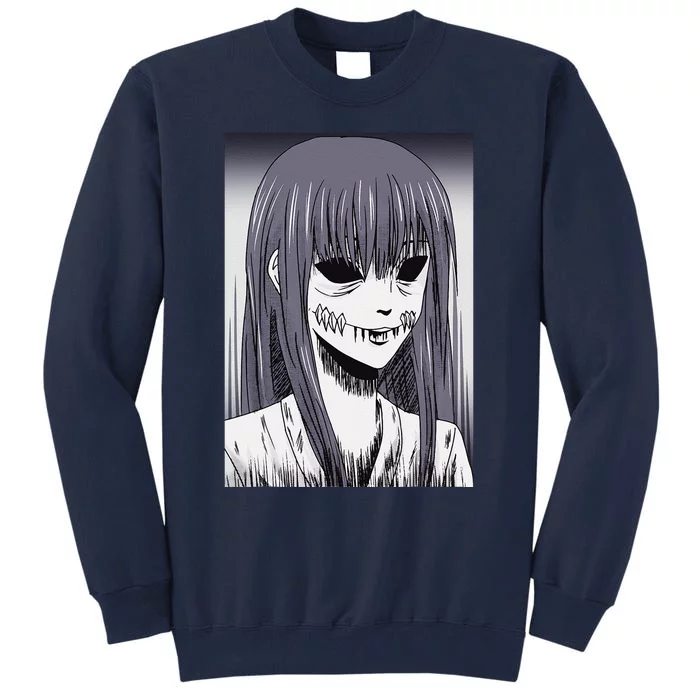 Creepy Horror Manga Anime Woman Eyes Halloween Art Gift Tall Sweatshirt