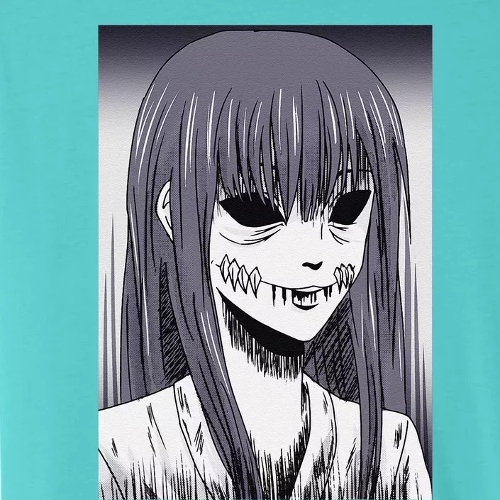 Creepy Horror Manga Anime Woman Eyes Halloween Art Gift ChromaSoft Performance T-Shirt