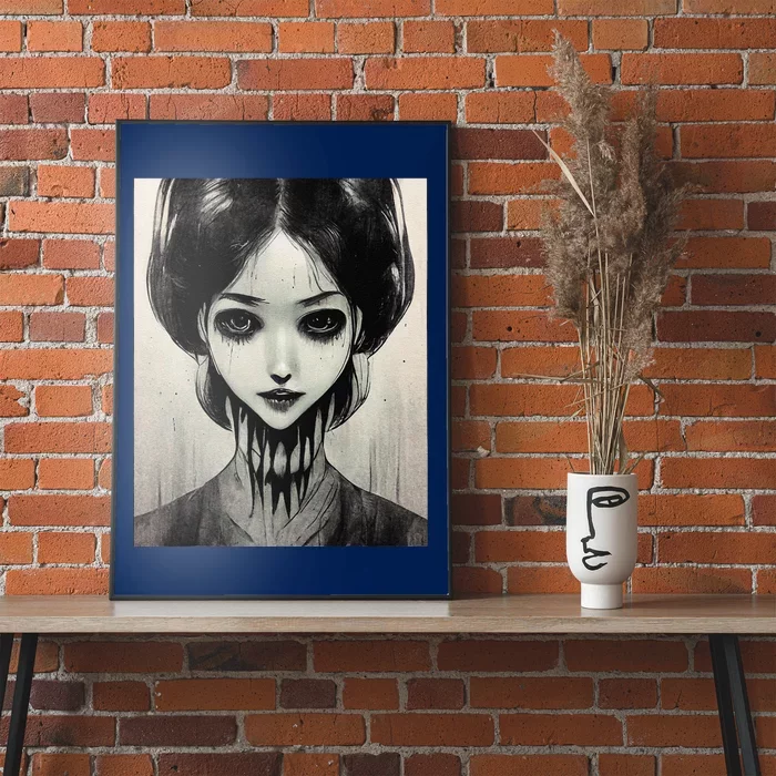 Creepy Horror Manga Anime Woman Eyes Halloween Art Poster