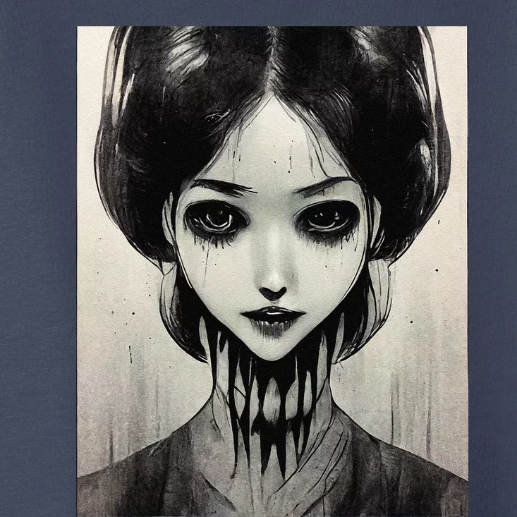 Creepy Horror Manga Anime Woman Eyes Halloween Art Toddler T-Shirt