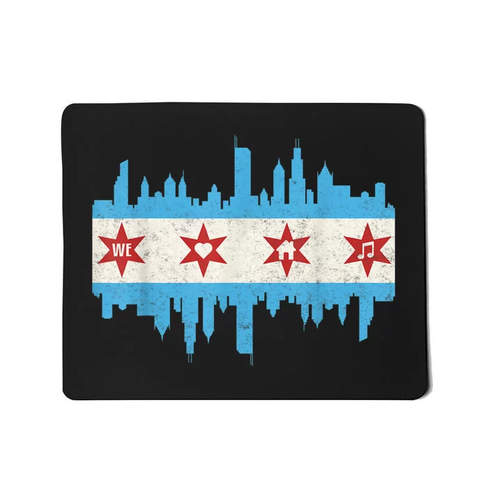 Chicago House Music Vintage Chicago Flag Mousepad