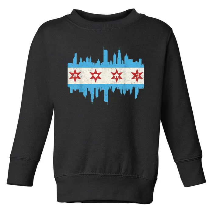 Chicago House Music Vintage Chicago Flag Toddler Sweatshirt