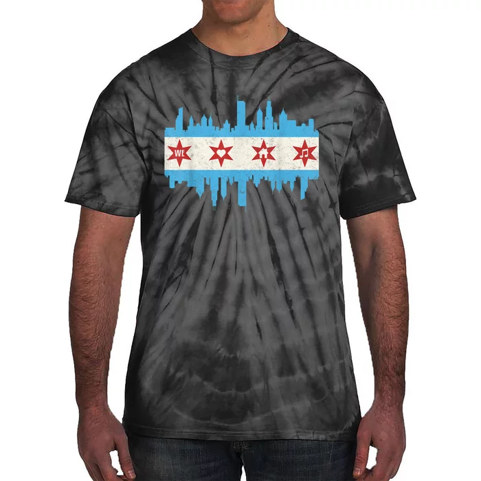 Chicago House Music Vintage Chicago Flag Tie-Dye T-Shirt