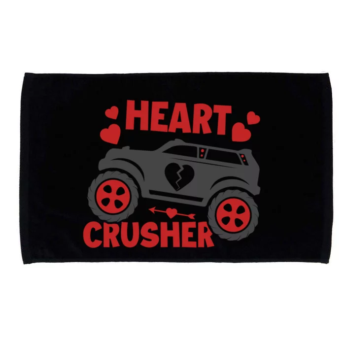 Crusher Heart Monster Truck Valentine's Day Gift Microfiber Hand Towel