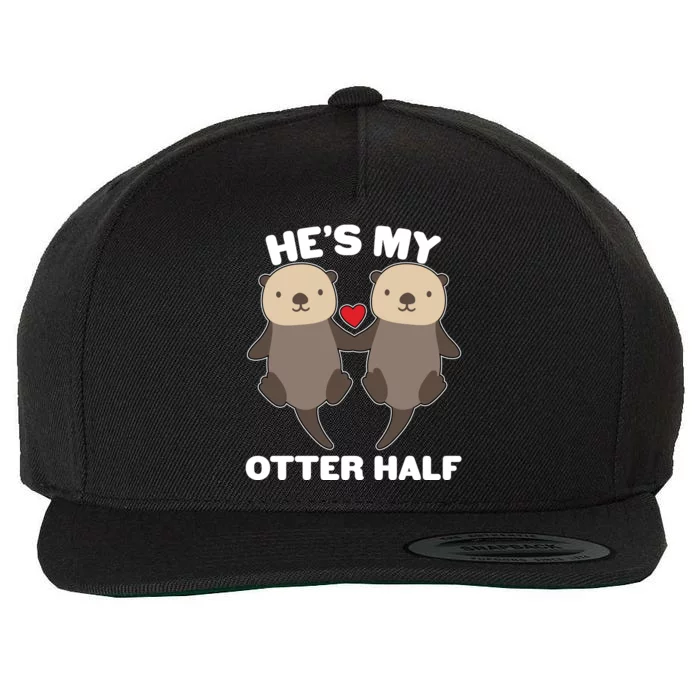 Cute He's My Otter Half Matching Couples Shirts Wool Snapback Cap