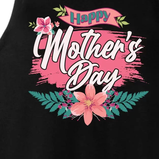 Cute Happy Mother's Day Ladies Tri-Blend Wicking Tank