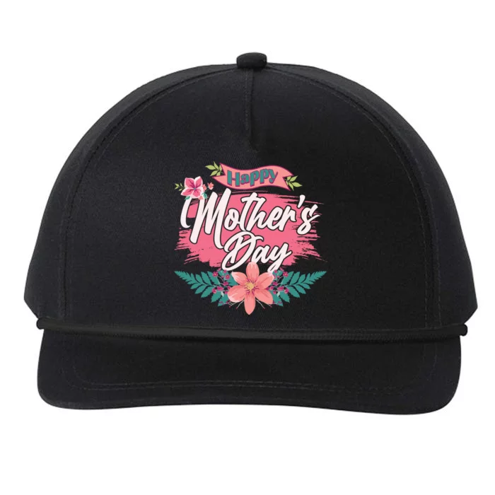 Cute Happy Mother's Day Snapback Five-Panel Rope Hat