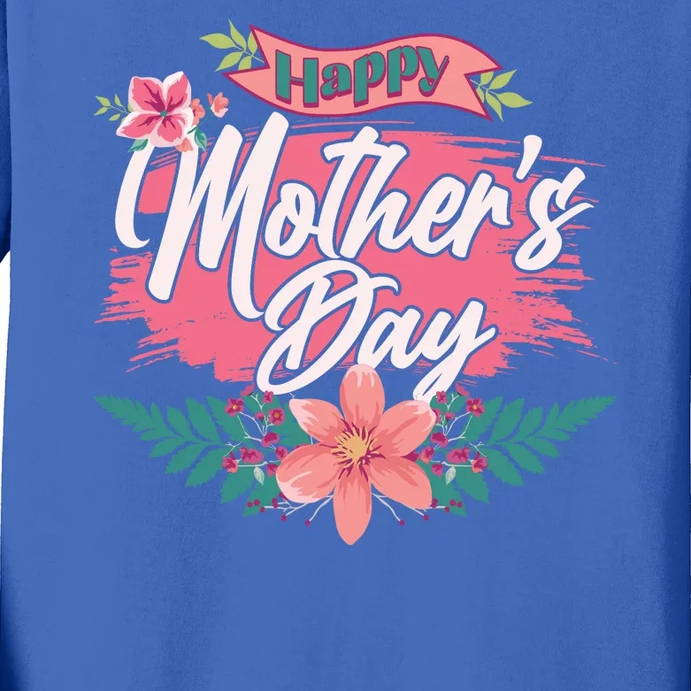 Cute Happy Mother's Day Kids Long Sleeve Shirt