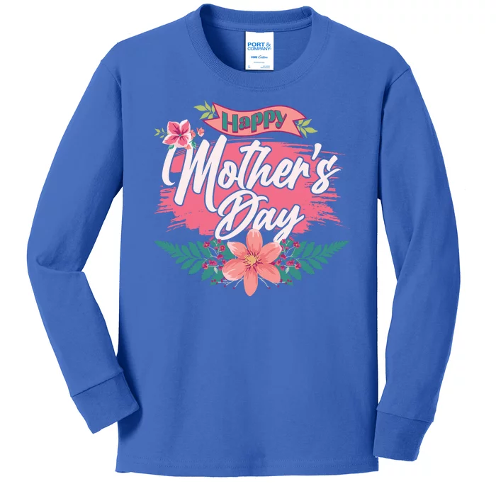 Cute Happy Mother's Day Kids Long Sleeve Shirt