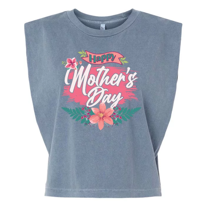 Cute Happy Mother's Day Garment-Dyed Women's Muscle Tee