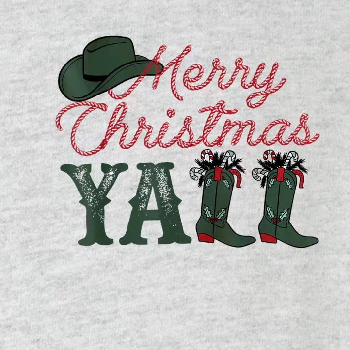 Cowboy Hat Merry Christmas YaLl Boots Cowgirl Xmas Western Toddler Long Sleeve Shirt