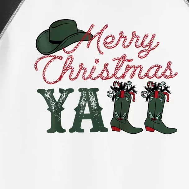 Cowboy Hat Merry Christmas YaLl Boots Cowgirl Xmas Western Toddler Fine Jersey T-Shirt