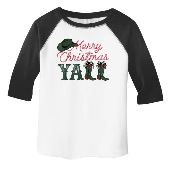 Cowboy Hat Merry Christmas YaLl Boots Cowgirl Xmas Western Toddler Fine Jersey T-Shirt