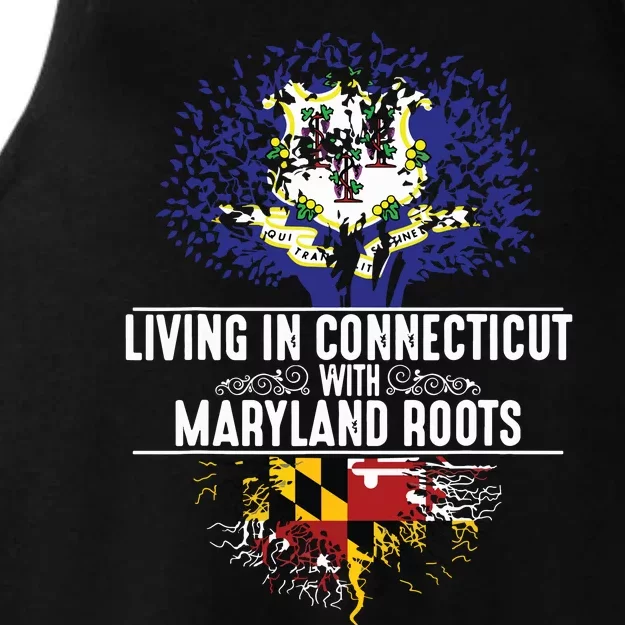 Connecticut Home Maryland Roots State Tree Flag Gift Ladies Tri-Blend Wicking Tank