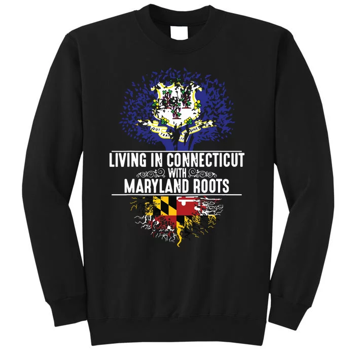 Connecticut Home Maryland Roots State Tree Flag Gift Sweatshirt