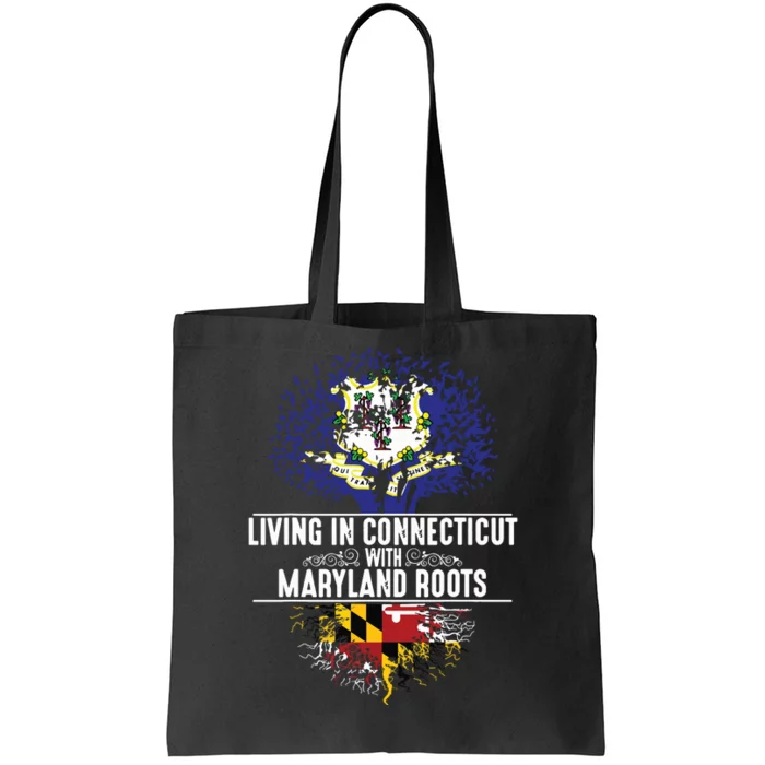 Connecticut Home Maryland Roots State Tree Flag Gift Tote Bag