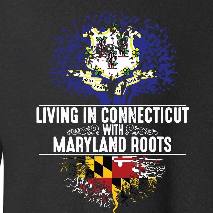 Connecticut Home Maryland Roots State Tree Flag Gift Toddler Sweatshirt