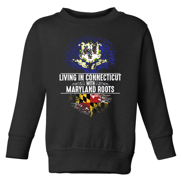 Connecticut Home Maryland Roots State Tree Flag Gift Toddler Sweatshirt