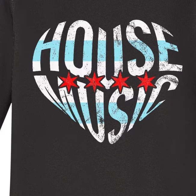 Chicago House Music I Love House Music Dj Baby Long Sleeve Bodysuit